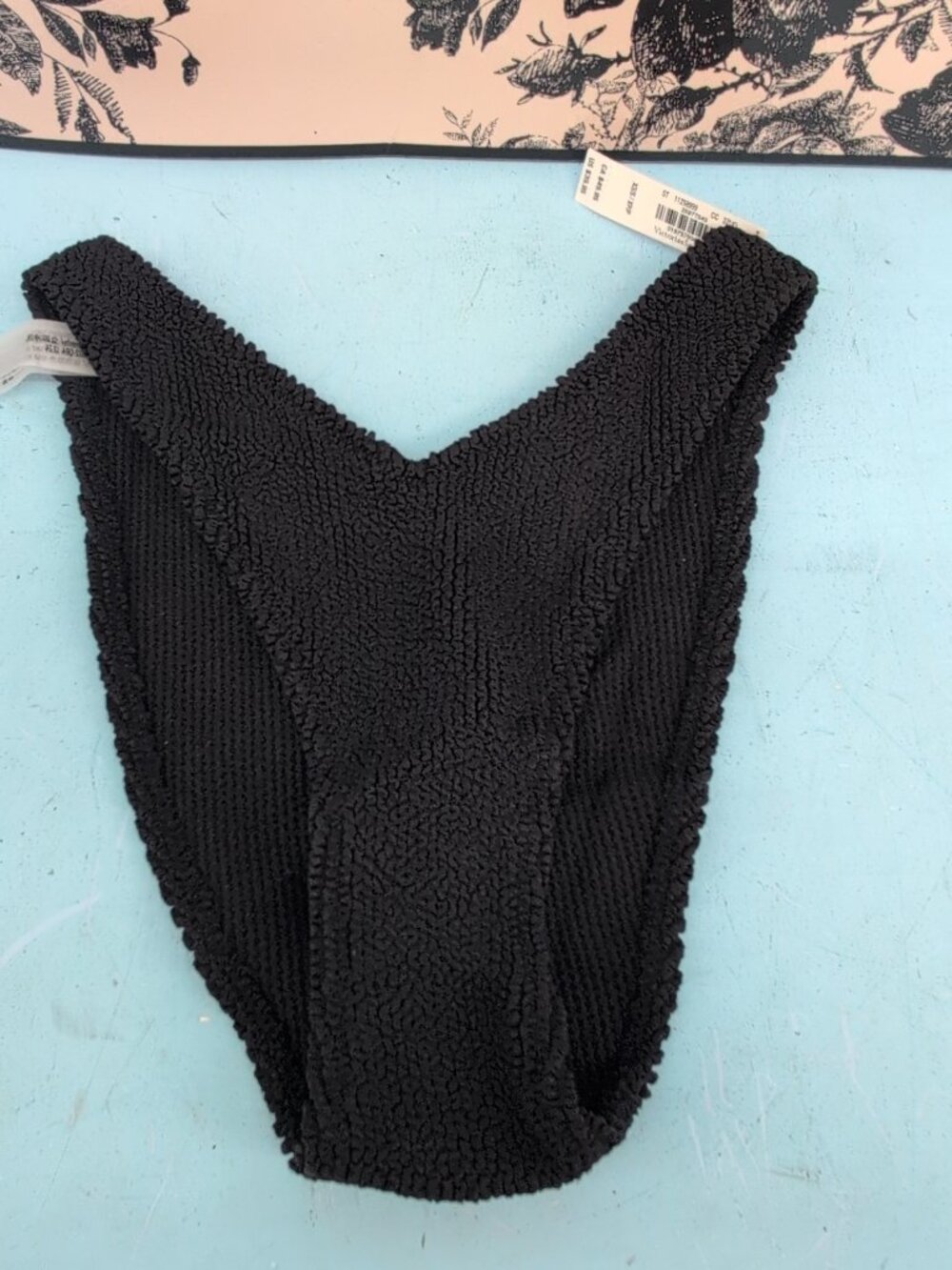 Victoria's Secret Swim Crinkle Brazilian Bikini Bottom XS/S Black
